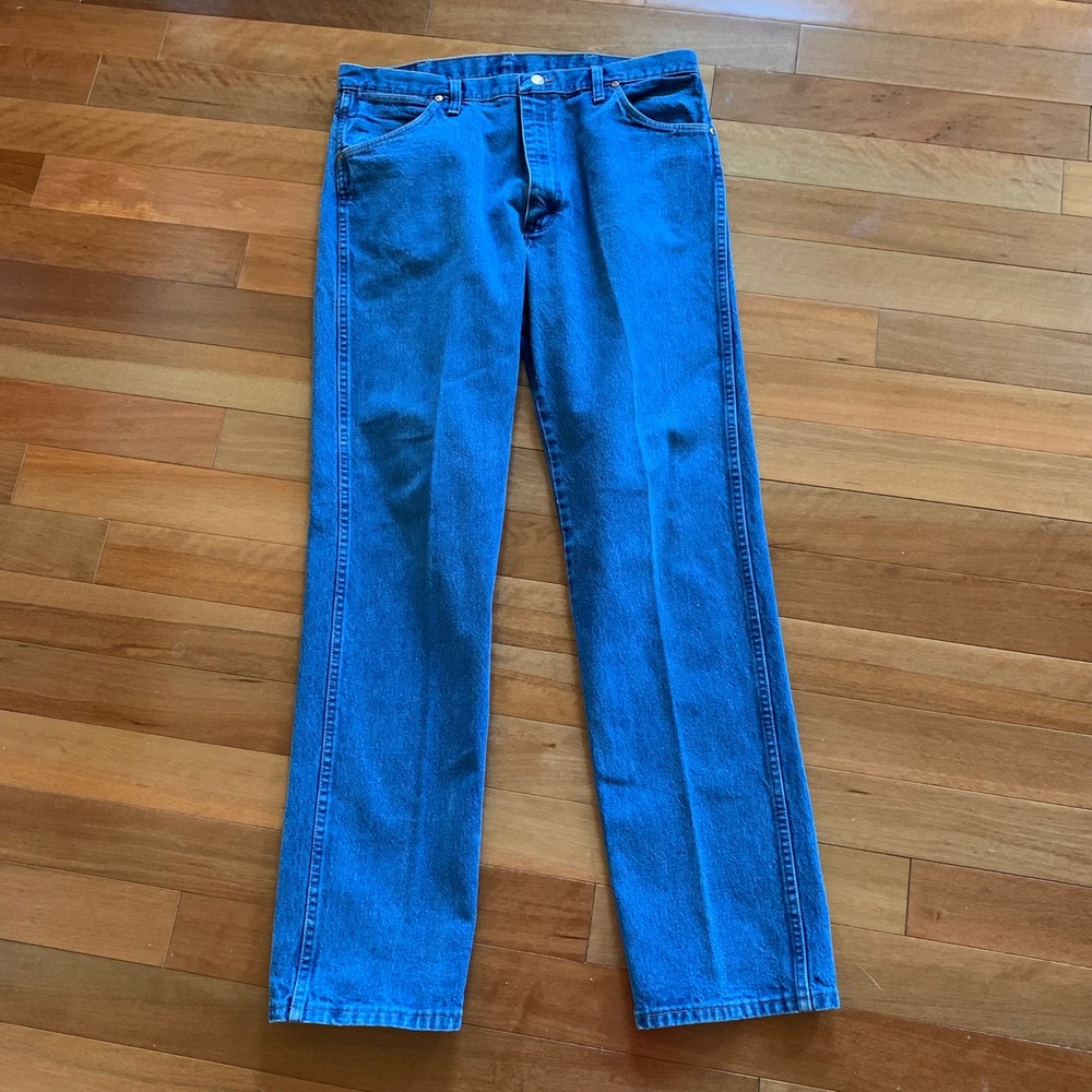Wrangler 13MWZM Men's‎ Jeans 36x34 Original Cowboy Cut Straight Leg Denim
